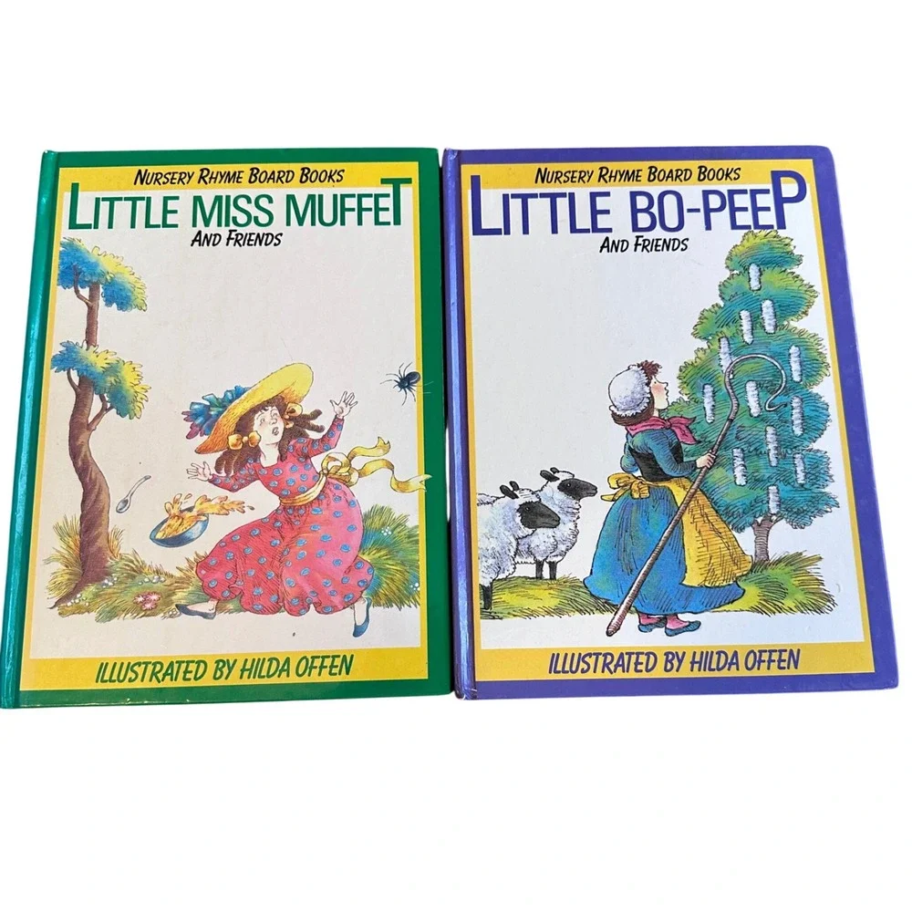 Hamlyn Nursery Rhyme Board Books Kids Hilda Offen 2pc Set Vintage 1989